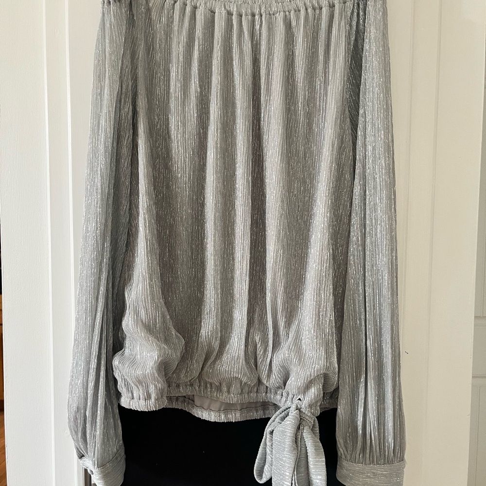 MSK Silver Off-Shoulder Blouse